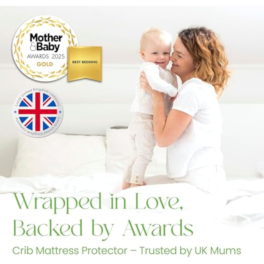 Crib Mattress Protector 50x90cm – Waterproof 100% Bamboo Baby Mattress Protector – Soft Breathable Fitted Cot Cover for Crib – Hypoallergenic and Washable Sheet for Infant Bedding