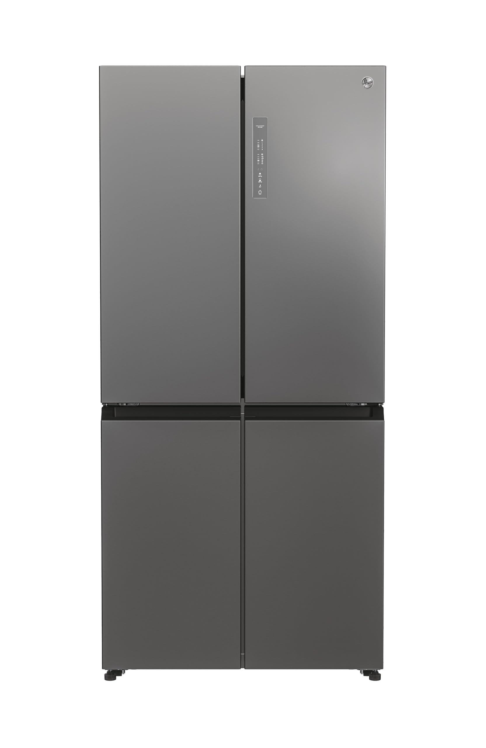 Hoover Free Standing Cube Fridge Freezer, 4 Doors, No Frost, E Class, 463L Total Capacity, Non Plumbed, Silver 83x65x181cm - HHCR3818EWPL