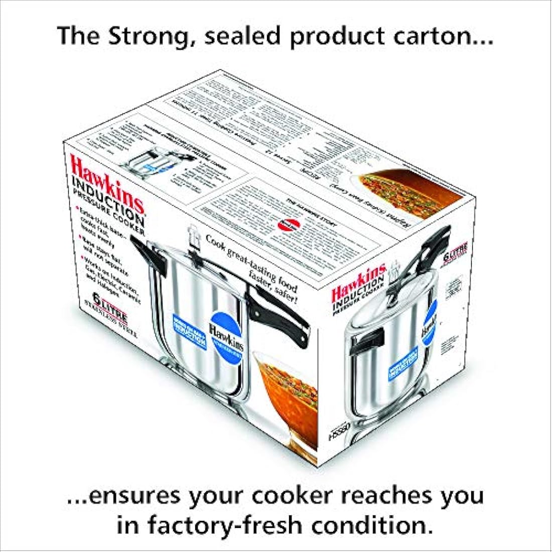 Hawkins Stainless Steel Induction Compatible Pressure Cooker, 6 Litre, Silver (HSS60)