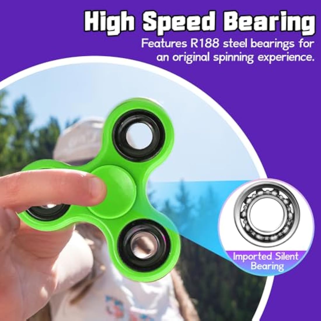 10 Pack Cool Fidget Spinner Bulk, Hand Fidget Spinner Toys for Kids Adults, Sensory Stress Relief Desk Toys Set for Boy Girl, Gifts for Easter Basket Party Favors Stocking Stuffer