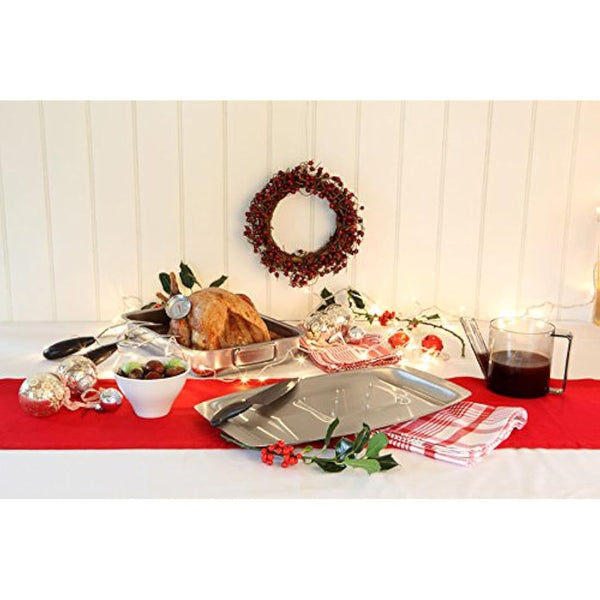 Dexam 17810117 Chichester Carving Dish with Spikes, s/s 45 x 27cm, Stainless Steel, Silver