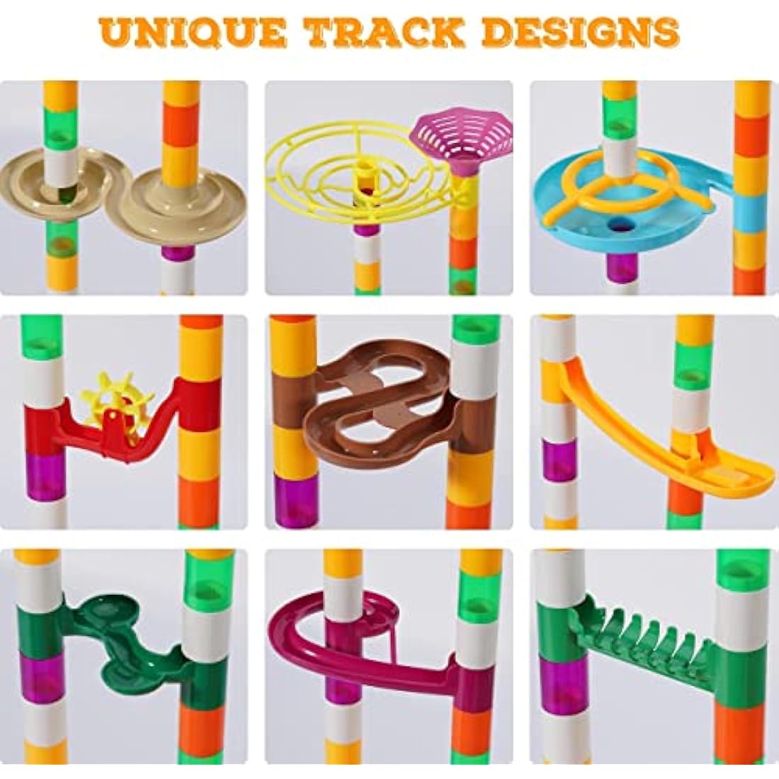 Marble Run,166PCS Building Construction STEM Toy Set for Kids Age 3-12Year,Solid Marble Race Track,Easy to Assemble Learning Educational Marble Rush,Gifts for Boys Girls