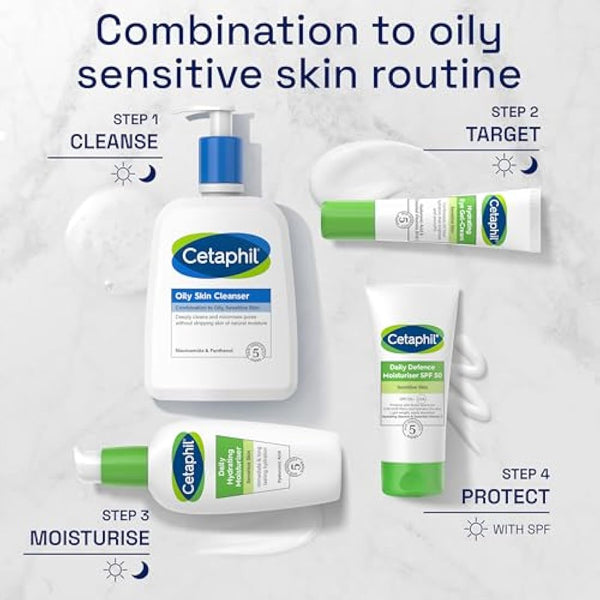 Cetaphil Oily Skin Cleanser, 473ml, Face Wash, For Combination to Oily Sensitive Skin, With Niacinamide