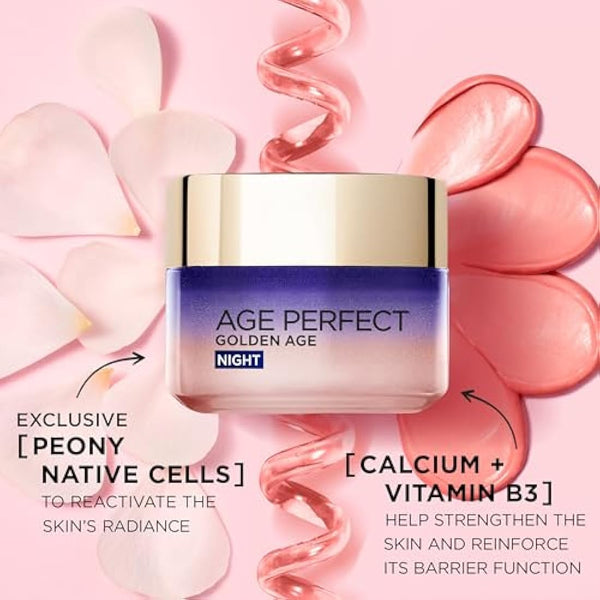 L'Oréal Paris Rosy Ritual Gift Set - Age Perfect Golden Age Rosy Re-Fortifying Day Cream 50ml, Cooling Night Cream 50ml & Complimentary Eye Mask