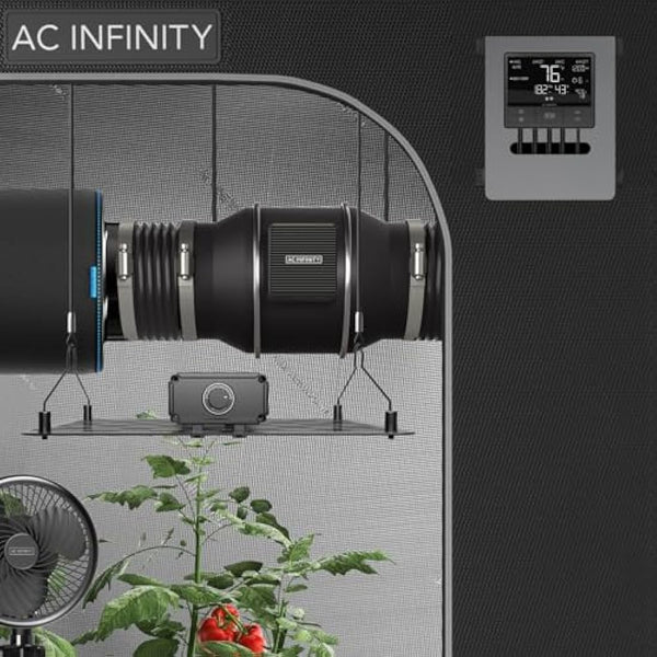 AC Infinity CLOUDLINE PRO T6, Quiet 150mm Inline Duct Fan with Temperature Humidity VPD Controller WiFi Integrated App Control Ventilation Exhaust Fan for Heating Cooling Grow Tents Hydroponics 6-Inch
