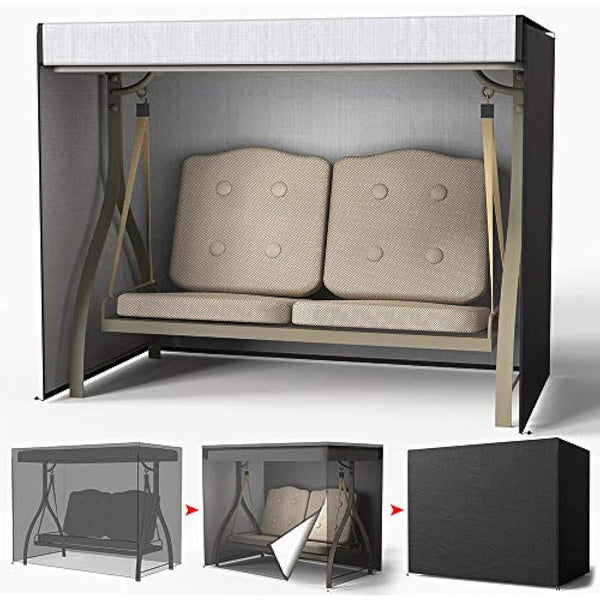 Beenle-Icey 2 Seater Garden Swing Cover Heavy Duty Waterproof Hammock Cover Windproof Swing Sunshield Covers 160 * 125 * 170cm