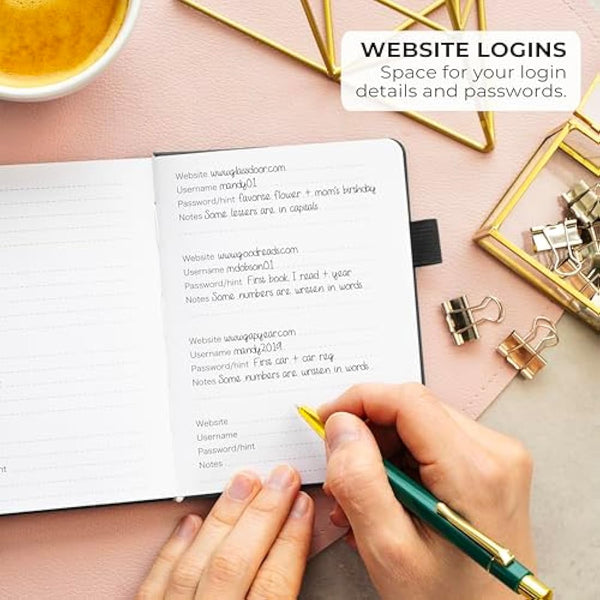 Clever Fox Address Book with alphabetic tabs - PU Leather Telephone and Address Book for Keeping Contacts Safe, Contact Organizer Journal, Small Size (10.5 x 14cm), Hardcover, Black