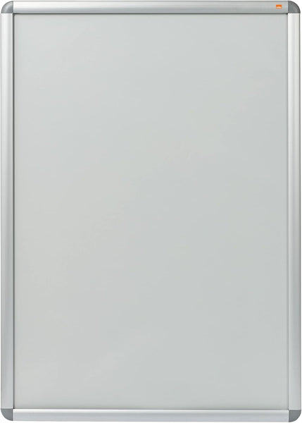 Nobo A3 Poster Frame Sign Holder With Snap Frame, Wall Mounted, Aluminium Trim, Anti-Glare Protective Cover, Premium Plus, Silver, 1902213