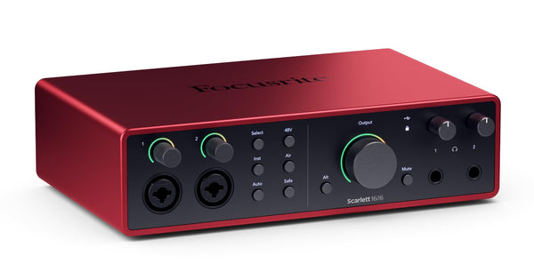 Focusrite Scarlett 2i2 4th Gen USB Audio Interface for Recording, Songwriting, Streaming and Podcasting — High-Fidelity, Studio Quality Recording, and All the Software You Need to Record