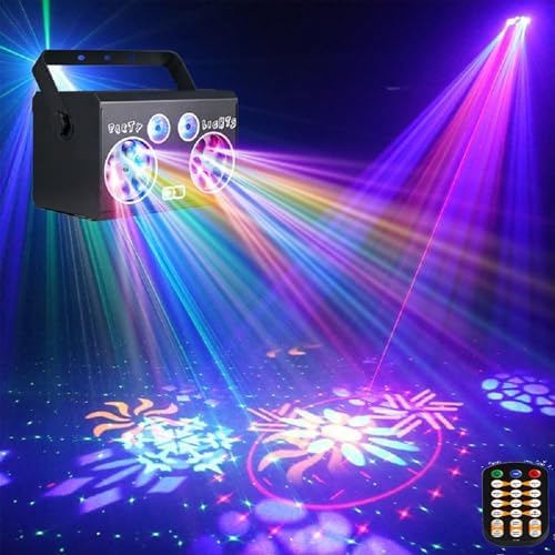 All in One Disco Lights LED Stage Lights DMX512, 16 Eyes Strobe DJ Lights, Sound Activated, Party Decoration for Birthday, Wedding, Events, Christmas, Halloween, Bar, Pub, Karaoke