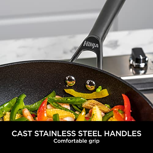 Ninja ZEROSTICK Premium 5-Piece Pan Set, Long Lasting Non-Stick, 3x Saucepans with Glass Lids, 1x Milk Pan, 1x Frying Pan, Hard Anodised Aluminium, Induction Compatible, Grey C35000UK