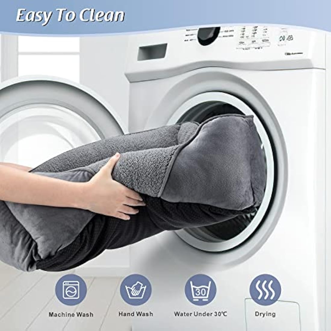 MIXJOY Extra Extra Large Dog Bed Washable, XXL Dog Bed Low Front Edge Bed Non-Slip Bottom Soft Pet Bed, Calming Pet Bed For Labrador, Golden Retriever, Grey, 107x76x25 cm