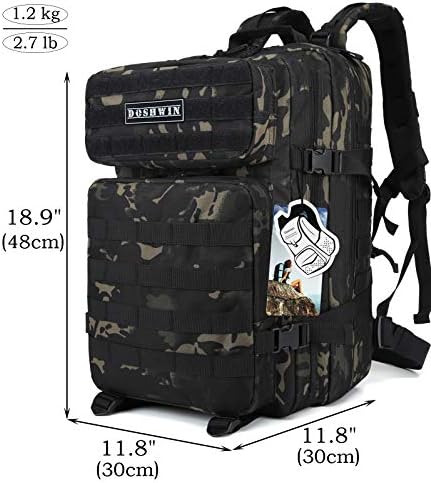 Doshwin 40L Military Backpack Tactical Army Assault Pack Molle Camo Rucksack for Camping Trekking Travel Hiking