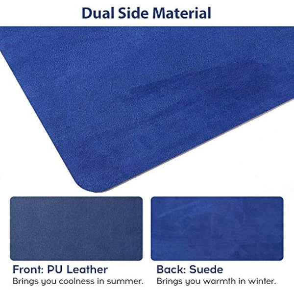 Desk Pad Large, DOBAOJIA Desk Mat, Laptop Mat, Writing Pad, Desk Blotter, Extended Mouse Mat, Large Mouse Pad for Office/Home, PU Leather Waterproof +Suede Non-Slip 27.5" X 13.8" (Dark Blue)