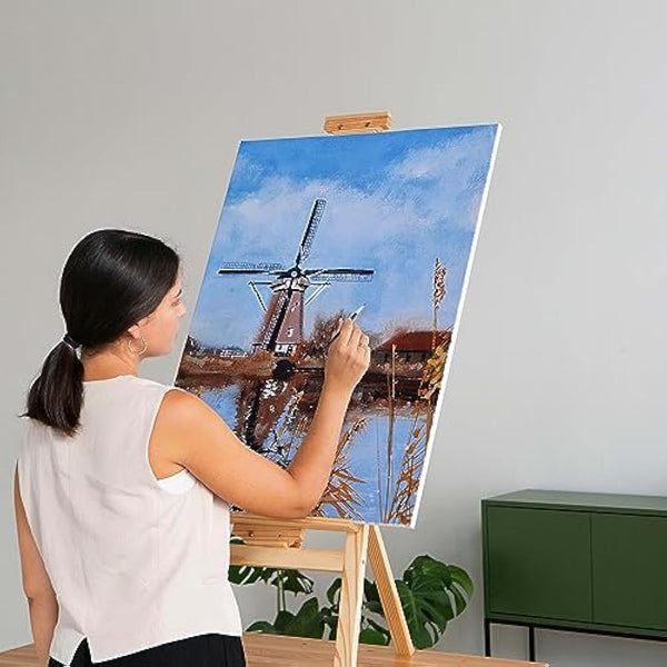 Elan Stretched Canvases 60x80 CM, 4-Pack Large Canvas for Painting 280 GSM, Triple Primed Large Stretched Canvas for Painting 60x80 CM