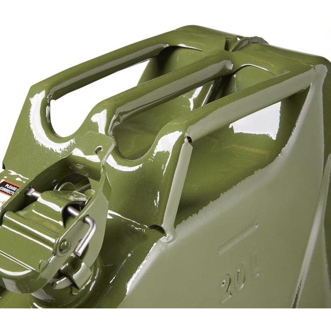 Invopak 20 Litre Metal Jerry Can, UN Approved Can for Petrol, Diesel, Fuel in Green