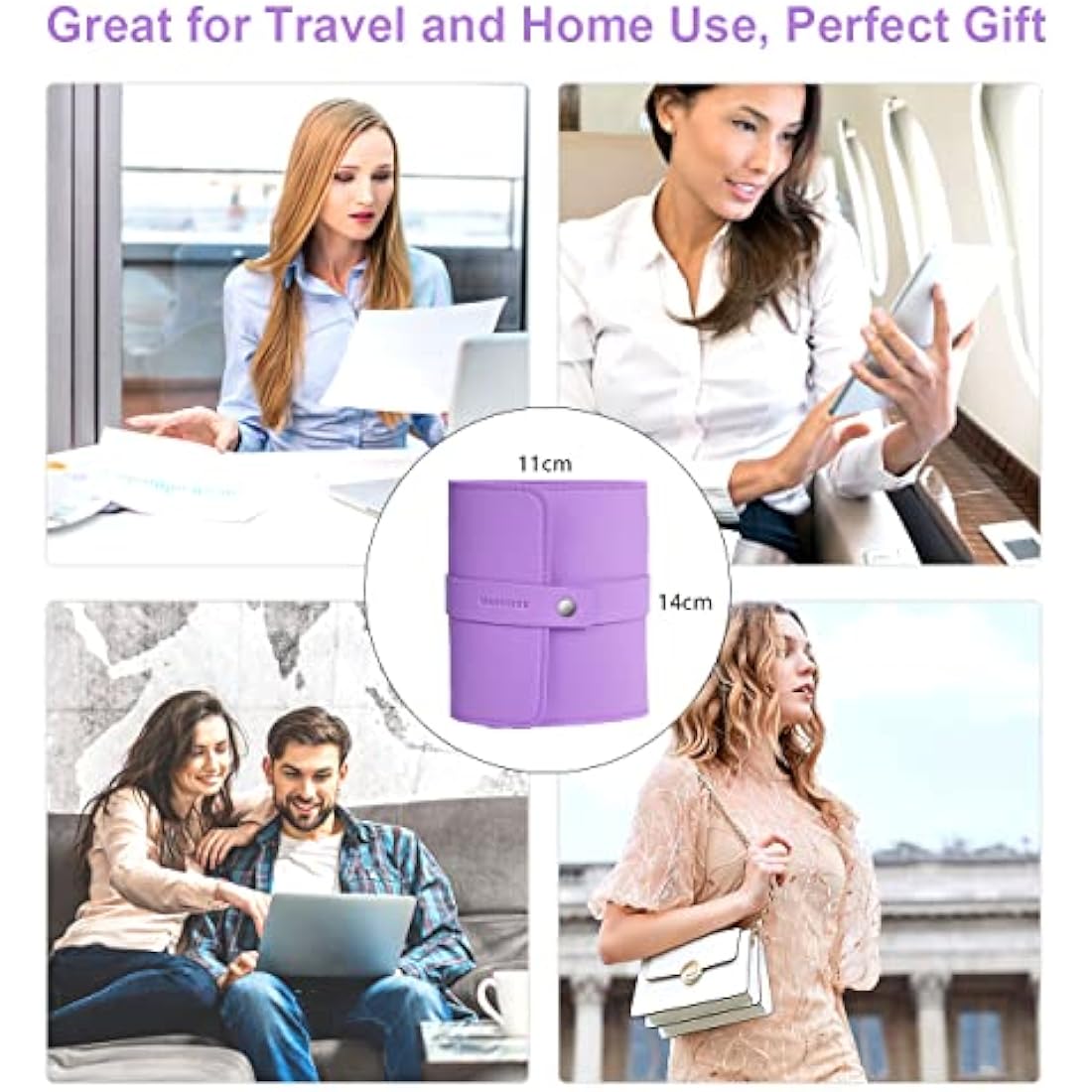 Manicure Set Professional Nail Clippers Pedicure Kit, 16 pcs Stainless Steel Nail Care Tools Grooming Kit with Luxurious Travel Leather Case for Thick Nails Men Women Gift (Violet)