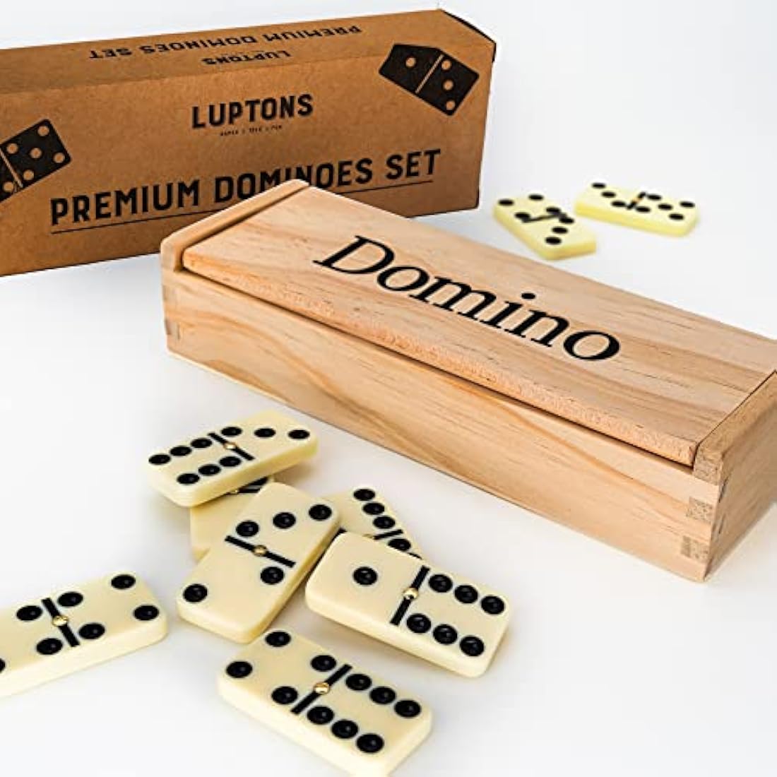 Traditional Dominoes Set | Luxury Dominos in Wooden Case For Kids & Adults Board Games