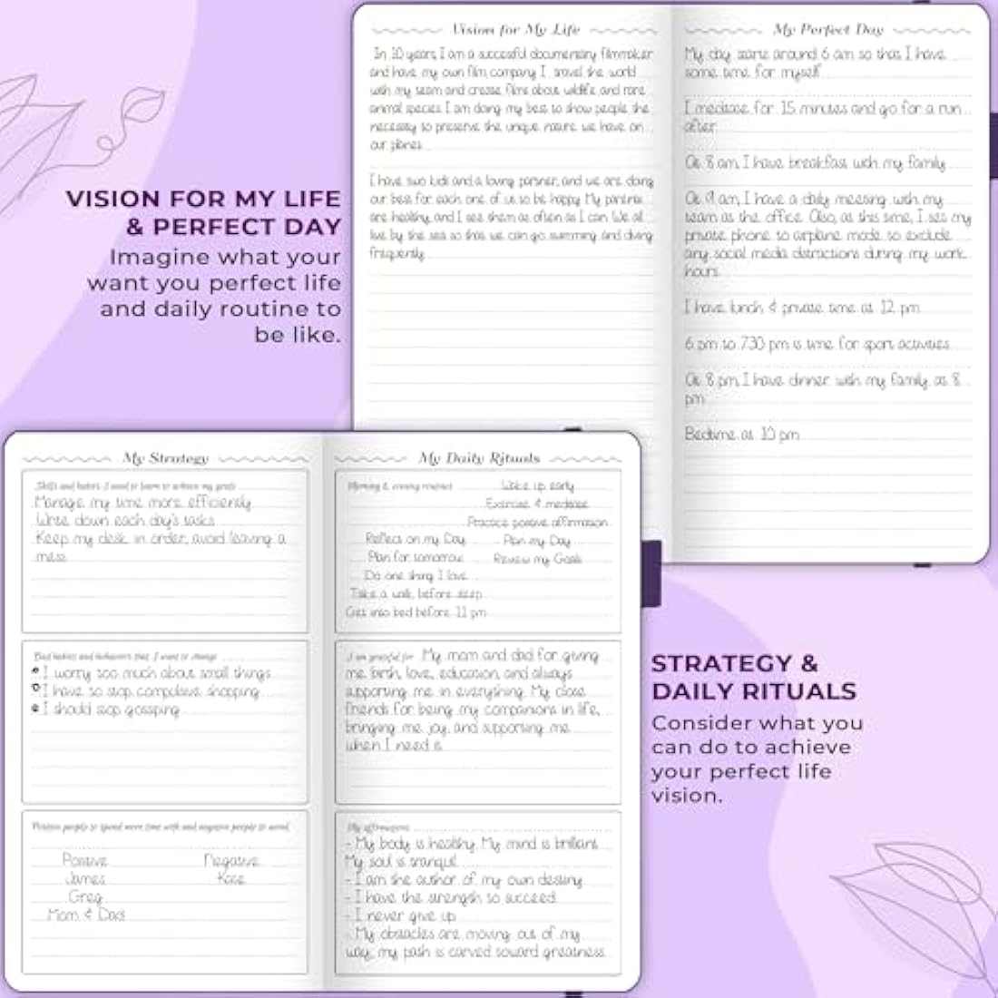 GoGirl Planner and Organizer for Women – Pocket Weekly Planner, Goals Journal & Agenda for Time Management & Productivity. Undated (Purple)