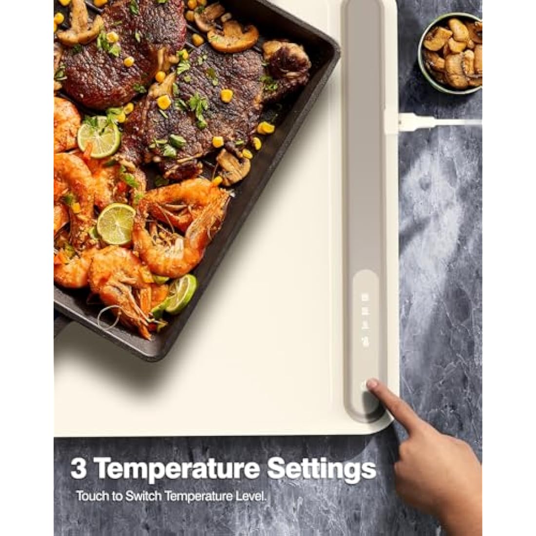 iTRUSOU Electric Warming Tray - Full Surface Heating Rollable PortableSilicone Heating Mat for Food, Temperature Adjustable,Auto Shut-Off - Versatile Food Warmer for Gatherings,Parties,Everyday Use