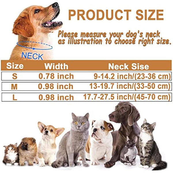 Dog Collar, Reflective Adjustable Basic Dog Collar with Soft Neoprene Padding, Durable Nylon Pet Collars for Puppy Medium Dogs