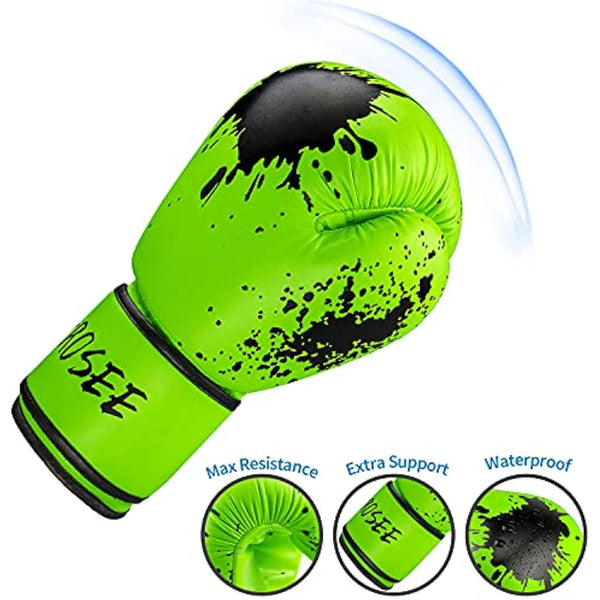 Grosee Kids Boxing Glove 6oz, 8oz, Training Sparring Gloves for Punching Bag, Kickboxing, Muay Thai, MMA, UFC, Gift for Age 6-15 Years, Leather, Boys and Girls