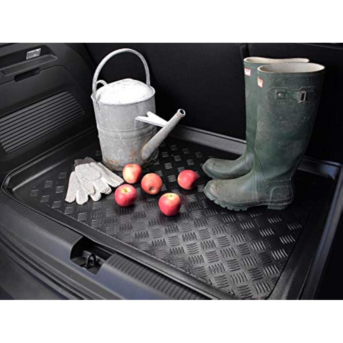 NOMAD Boot Liner Compatible with Peugeot 207 2006-2012 [Hatchback] Recyclable Plastic (PE) Tailored Fit Car Floor Guard Tray Black Custom Fitted Accessory Dog Friendly Waterproof with Raised Edges