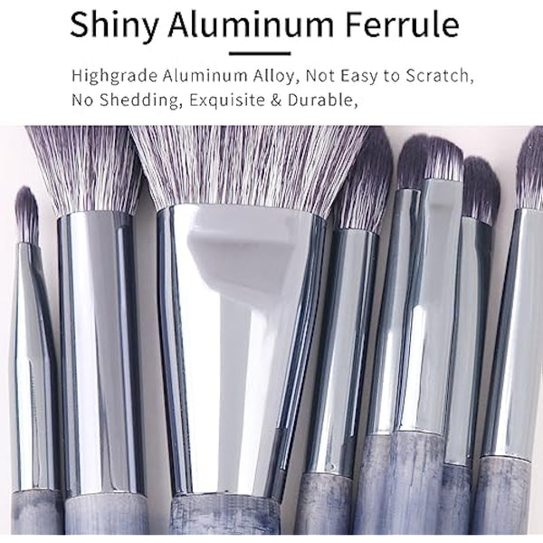 ENZO KEN Natural Purple Badger Hair Makeup Brushes Set Professional, Walnut Makeup Brush Set with Case, Cosmetic Brushes Makeup Set, Natural Bristle Makeup Brush - ShuiMo