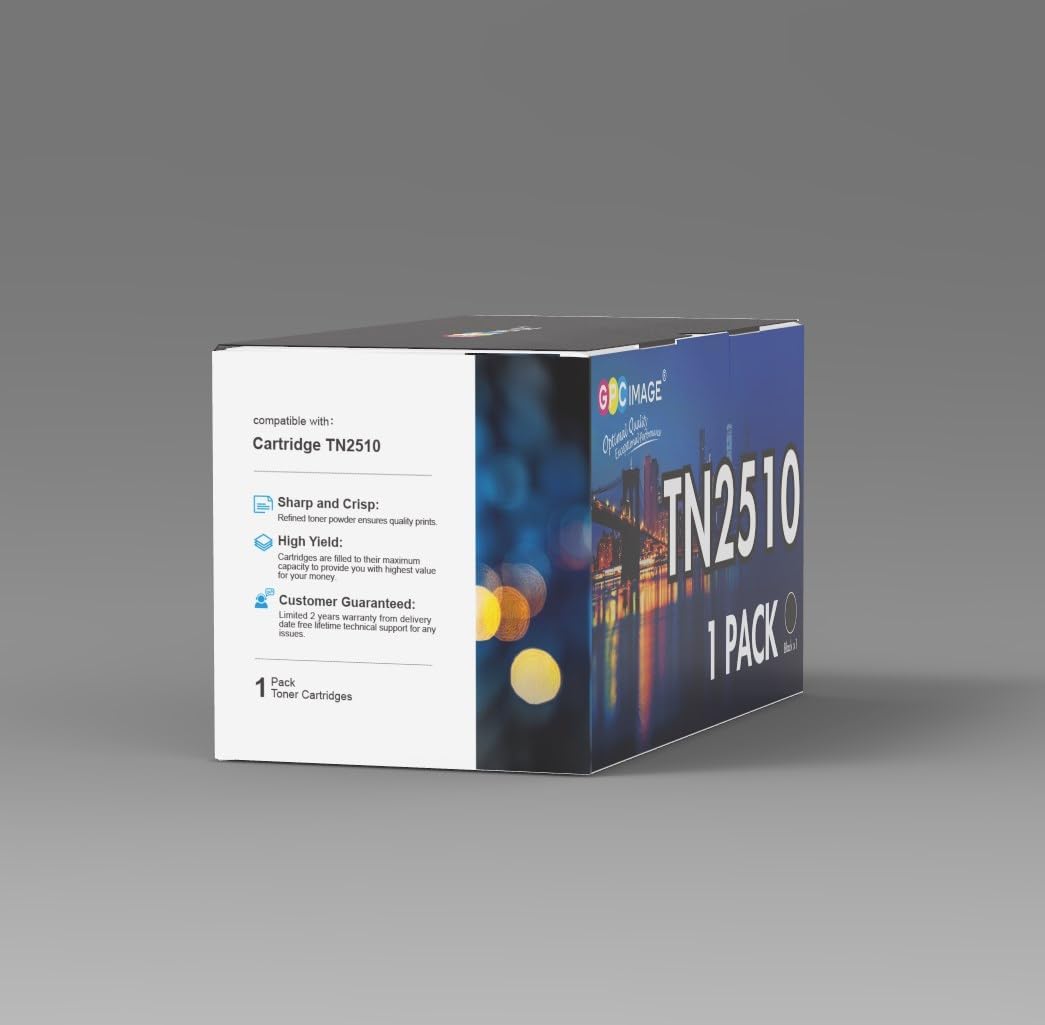 GPC Image TN2510XL TN2510 Toner Cartridge Compatible with Brother TN-2510XL, High Yield for Brother DCP-L2627DWE L2660DW; MFC-L2860DWE L2800DW L2860DW L2827DWXL L2827DW L2827DWE Printer, 1 x Black