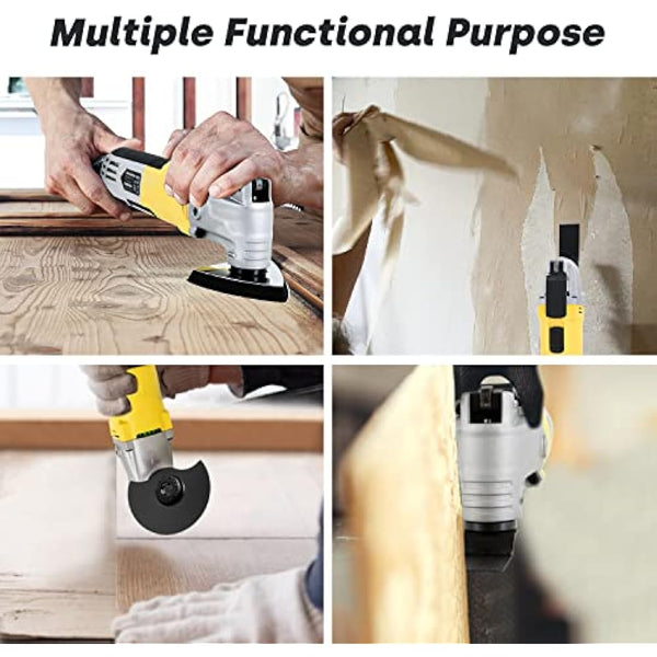 Enventor Oscillating Multi Tools, 300W 15000-22000 OPM Electric Corded Multi Tool, 6 Variable Speeds, 3°Oscillation Angle, Quick-fit Blade Design, with 28pcs Accessories for Cutting, Sanding, Scraping