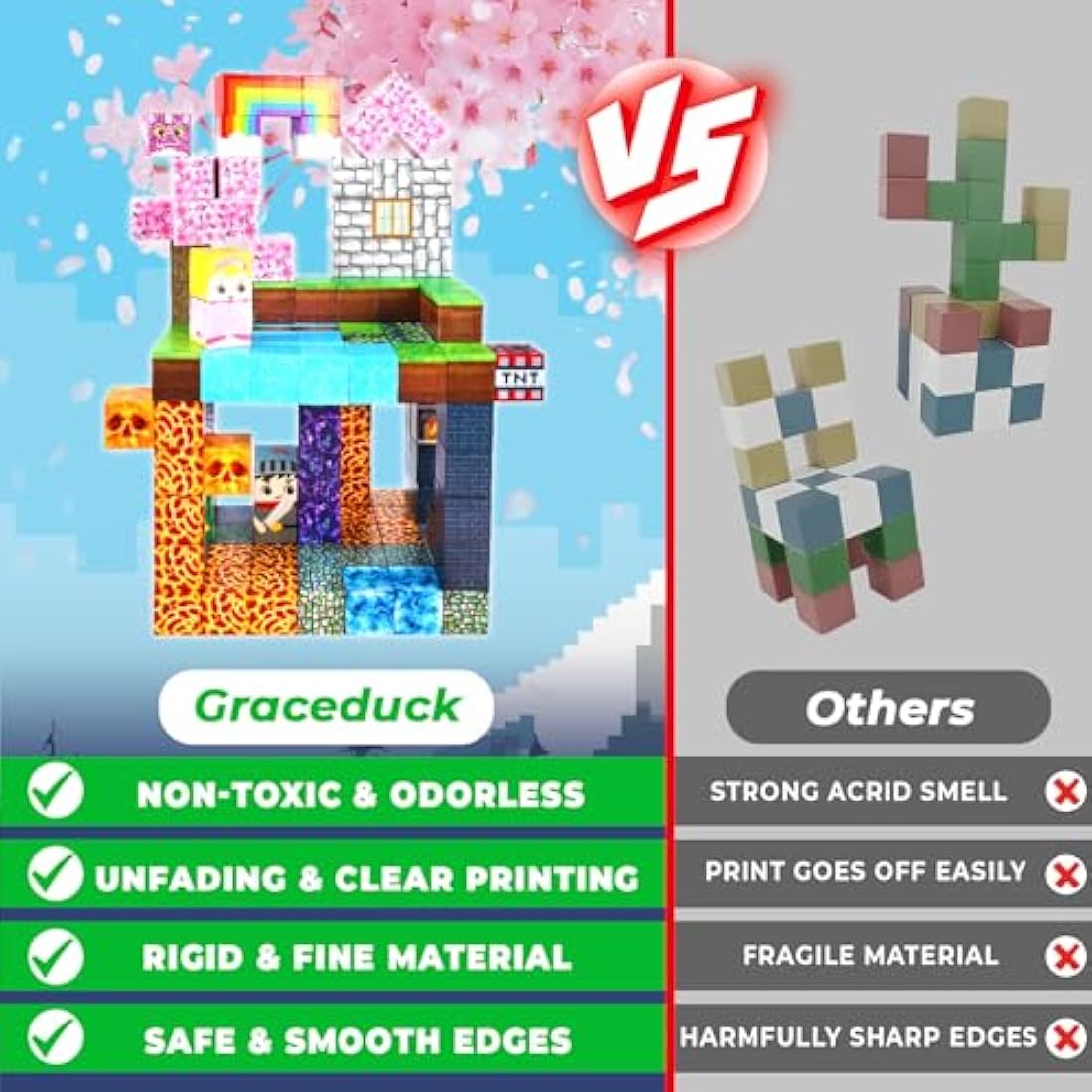 GraceDuck Magnetic Blocks-150 PCS Build Dark Swordsman's Forest Castle - Magnetic Toys for Montessori Toddler Christmas Birthday Gifts - STEM Sensory Toys for Age 3+ Boys & Girls