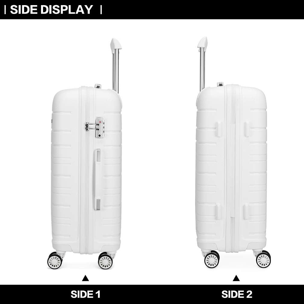 Kono Lightweight Suitcase Hand Luggage Polypropylene Hard Shell Travel Trolley
