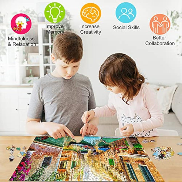 Jigsaw Puzzles for Adults 1000 Piece Jigsaw Puzzles for Adult,JigsawPuzzle 1000 Pieces for Adults Challenging Puzzle Games（Beautiful scenery of Venice canals）