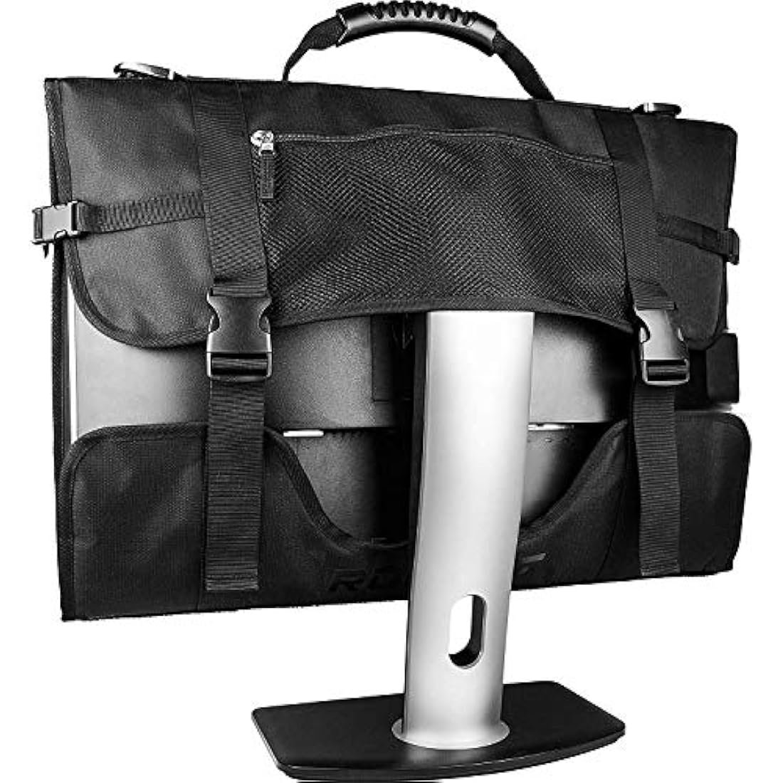 Hosoncovy 21.5 inch iMac & 20-24 inch Monitor Case, Black, Oxford Fabric, Waterproof, Dustproof, Keyboard & Mouse Holder