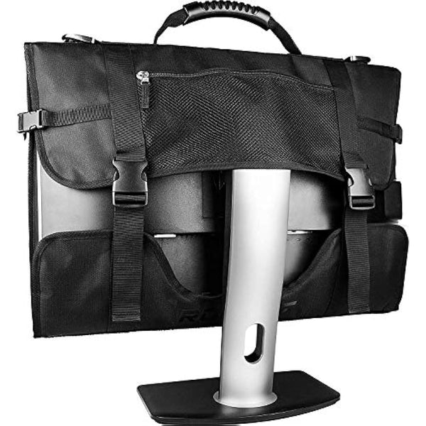 Hosoncovy 21.5 inch iMac & 20-24 inch Monitor Case, Black, Oxford Fabric, Waterproof, Dustproof, Keyboard & Mouse Holder