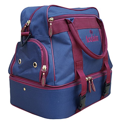 Acclaim Farne Midi Nylon Double Decker Bowlers Level Lawn Flat Green Short Mat Indoor & Outdoor Bowling Bowls Bag New 2025 Model (Navy Blue/Burgundy)