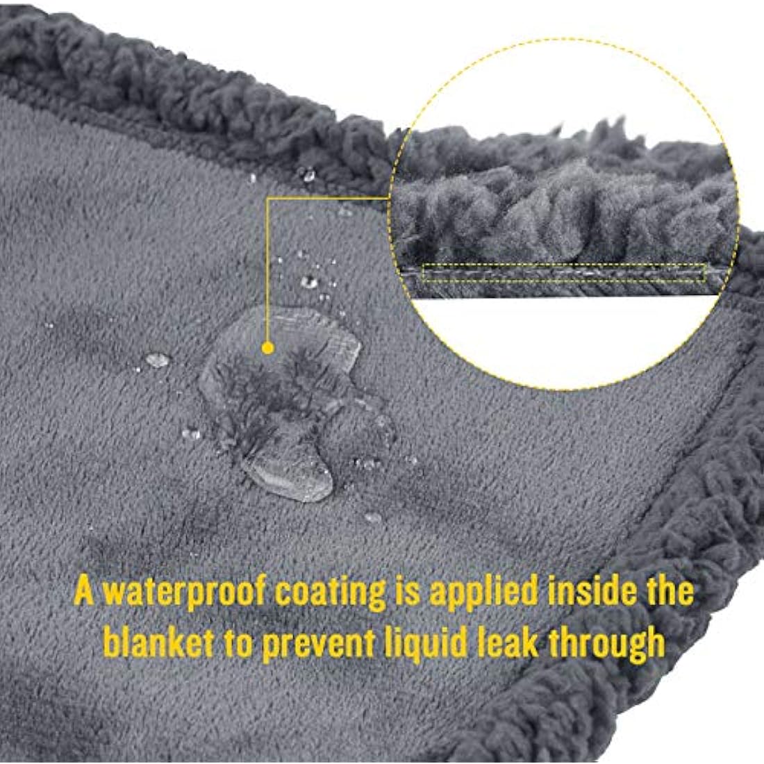 luciphia Waterproof Pet Blanket, Fluffy, Double Layer, Compact, Dog Blanket, Cat Puppy, Dark Grey, XL (145 x 216 cm)