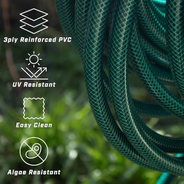 Faithfull 15M (49ft) Reinforced Hose 12.7mm (1/2 Inch) Diameter – PVC Garden Hose Pipe