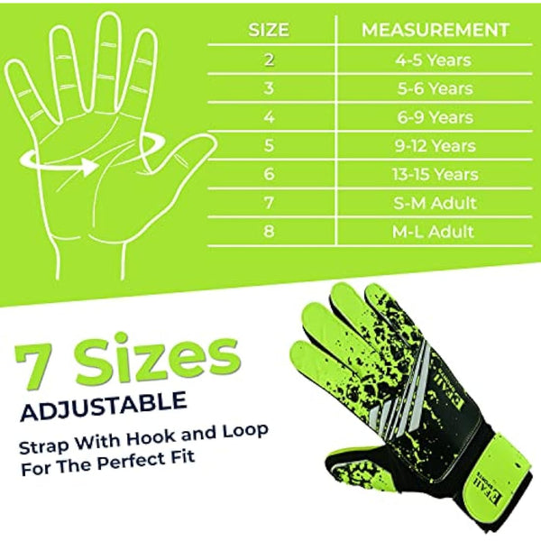 EFAH SPORTS Football Goalkeeper Gloves For Boys kids Children Youth Soccer Goalie Glove with Super Grip Palms