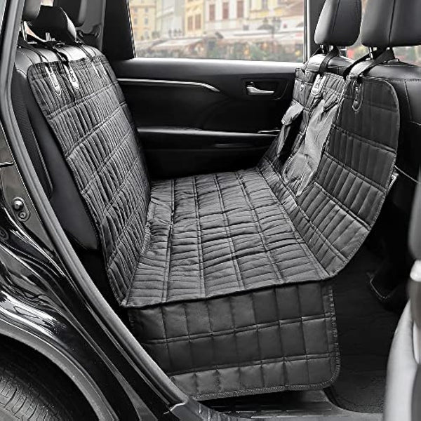 PLUTUS PET Dog Car Seat Cover for Back Seat with Side Flaps and Mesh Window, Waterproof Anti-scratch Nonslip Dog Hammock for Cars, Trucks and SUVs