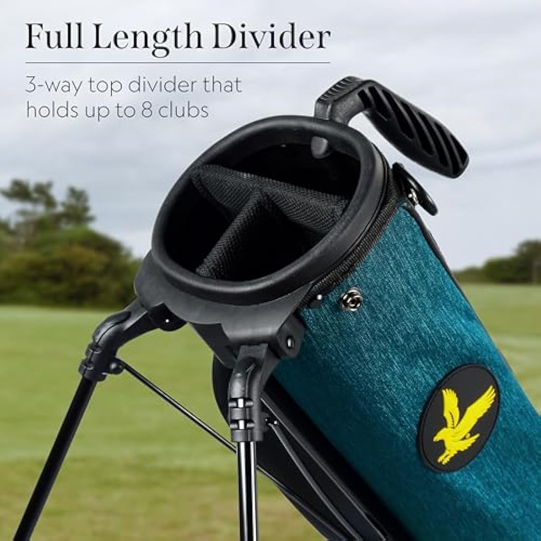 Lyle and Scott Gleneagle Golf Bag - Lightweight Golf Bags for Men with 3 Way Full Length Divider, Insulated Cool Pocket, Durable Handle, Retractable Stand, Padded Strap - Golf Stand Bag