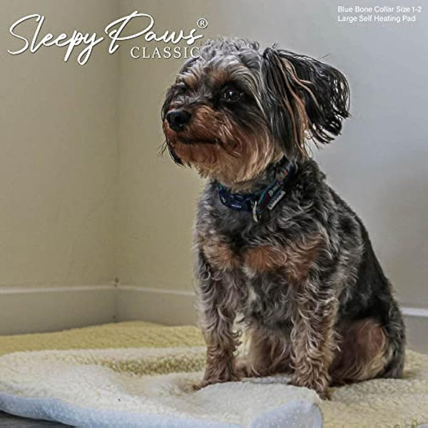 Ancol Self Heating Pet Pad Cream Fleece Cover with Thermal Structure - Removable Machine Washable for Cats and Dogs - 48cm x 38cm / Small