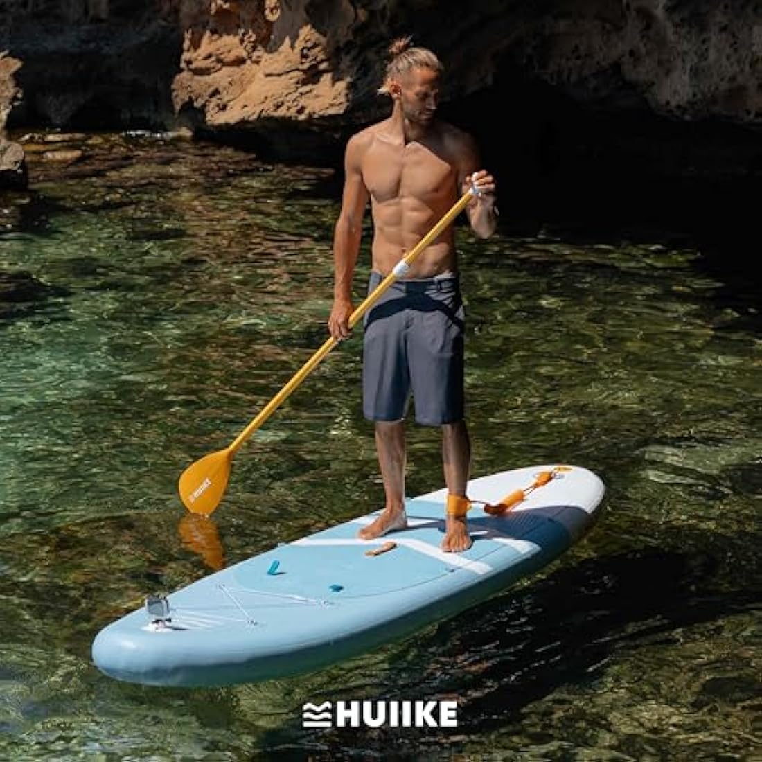 HUIIKE Stand Up Paddle Board for Adults with Accessories Included, Oar, Fins, Pump. Inflatable Sup Board Great Stability and Resistance. 10’ x 33" x 5.9", Maximum Load 286 lb