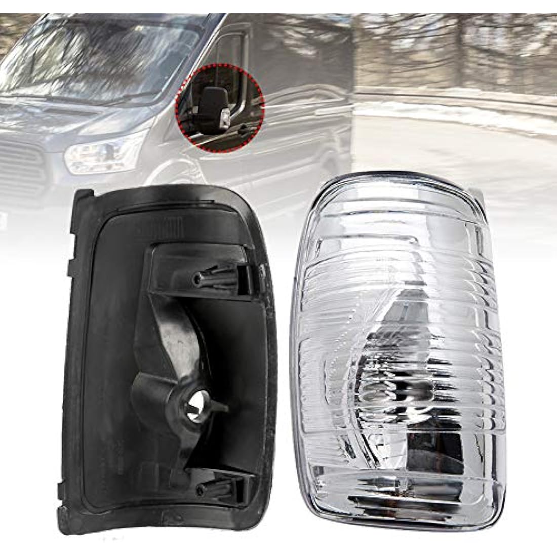 Left Side Wing Mirror Indicator Lens Cover without Lamp Included for Ford Transit MK8 2014 Onwards, MPN 1847387