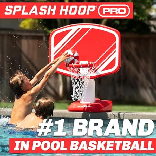 GoSports Splash Hoop Swimming Pool Basketball Game, Includes Poolside Water Basketball Hoop, 2 Balls and Pump – Choose Your Style