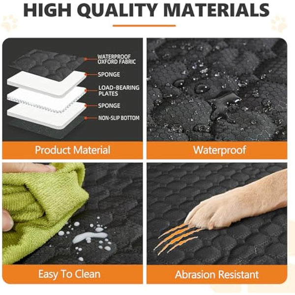 ANOSOSPECIAL Back Seat Extender,Dog Car Seat Cover,Waterproof Pet Hammock Travel Bed,Durable Camping Air Mattress,Non Inflatable Car Bed Mattress Easy Clean for SUV Truck (Black)