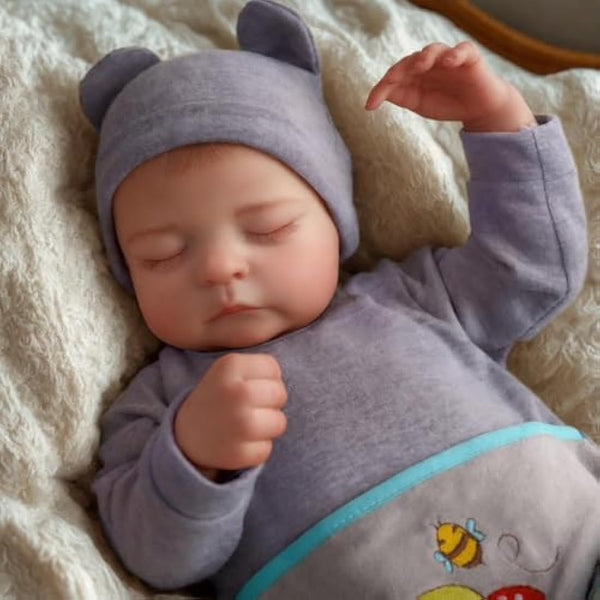 JIZHI 20" Realistic Reborn Baby Doll - Vinyl Newborn Baby Doll Boy With Sleeping Eyes - Lifelike Reborn Baby Dolls for Kids Age 3+