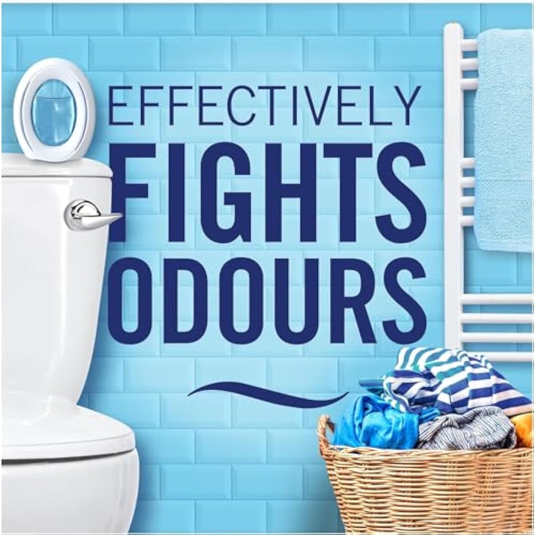 Febreze Bathroom Air Freshener, Odour Fighter, Cotton Fresh, 8 Items, Bathrooms Freshener & Odour Eliminator