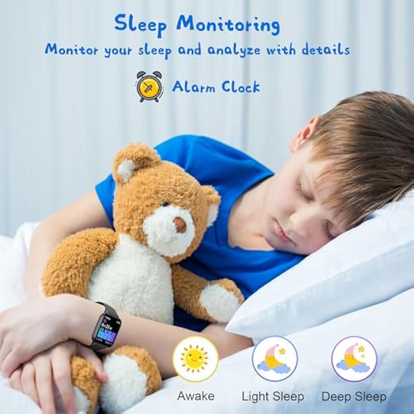 KALINCO Kids Smart Watch for Boys Girls Teens, IP68 Waterproof Swimming Smartwatch, 1.8'' Fitness Activity Tracker with 100 Sports, Make/Answer Call, Heart Rate/Sleep Monitor, Valentines Gift for Kids