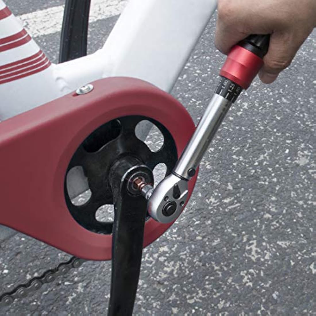 FOURROBBER Torque Wrench Set 1/4-inch Drive Click Dual-Direction Adjustable 90-Tooth Torque Wrench with Buckle 5-30Nm,Accuracy ± 3%